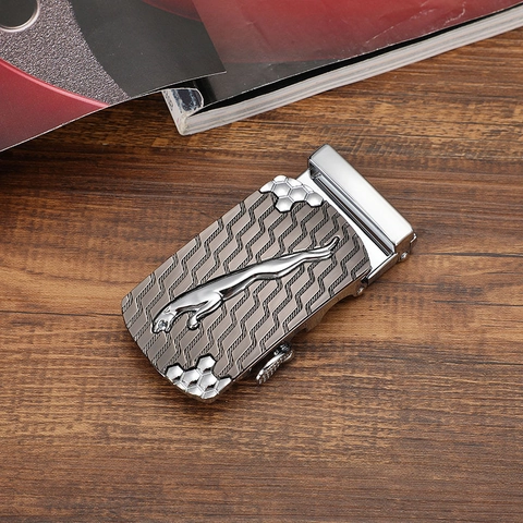 Men Business Automatic Belt Buckle Alloy Metal Replacement Head For Leather Straps Fashion Leopard Crocodile Design Buckles