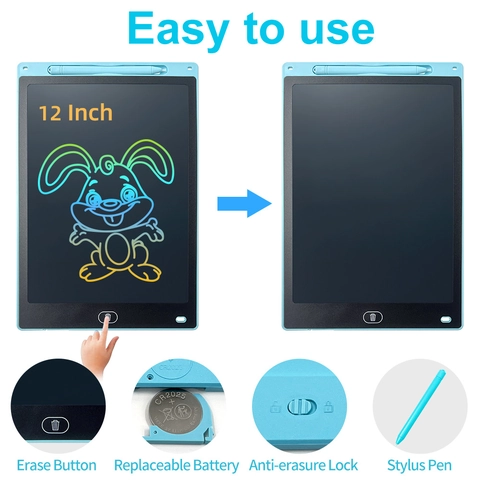 Tableta De Escritura LCD Tablero De Dibujo Electrónico Portátil Juguete Educativo Con Lápiz Óptico Pantalla Colorida Niños