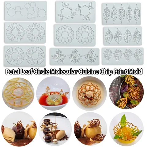 Silicone Cake Decoration Mold Fondant Lace Mat Molecular Gastronomy Crisp Printing Pad Leaf Petal Geometric Shapes Baking