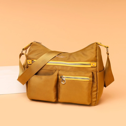 Damen Schultertasche Mit Mehreren Taschen Nylon Wasserabweisend Umhängetasche Und Passender Beutel Leichtgewicht Alltag