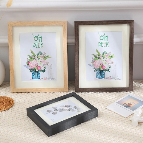Solid Wood Photo Frame Nordic Minimalist Natural Pine Desktop Display Wall Hanging Rectangle Modern Home Decor