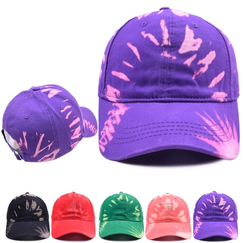 Casquette De Baseball Tie Dye Coton Réglable Protection Solaire Plein Air Hip Hop Graffiti Chapeau Hommes Femmes