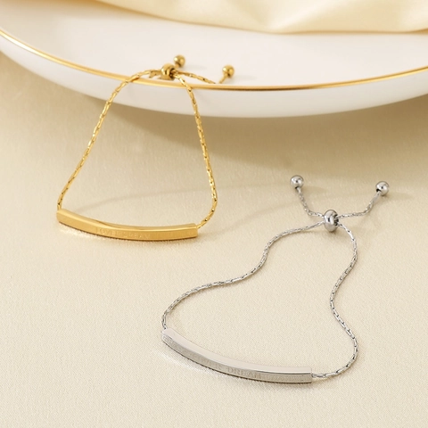 Bracciale A Barra Lover Dream In Acciaio Inossidabile Catena Bolo Regolabile Gioielli Da Mano Minimalisti Per Donna