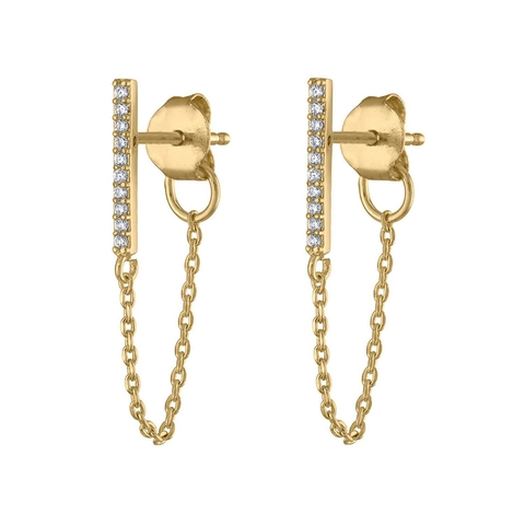 Minimalistische Geometrische Bar Strass Quaste Kette Ohrringe Mit 925 Sterling Silber Ohrstecker Für Damen Schmuck