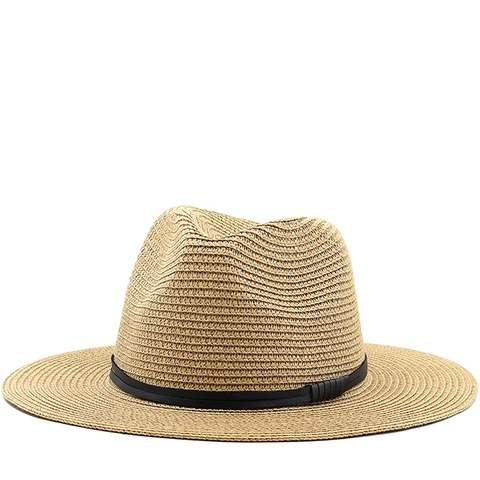 Fedora Straw Hat Sun Protection Breathable Beach Holiday Vintage Style For Men Women And Kids