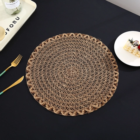 Tovagliette Rotonde Materiale Intrecciato Resistente Al Calore Antiscivolo Lavabile Per Tavolo Da Pranzo Decorazioni