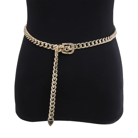 Vintage Metalen Ketting Heupriem Voor Vrouwen Hartvormige Hanger Verstelbare Mode Link Lichaamsketting Goud Zilver Veelzijdige Sieraden