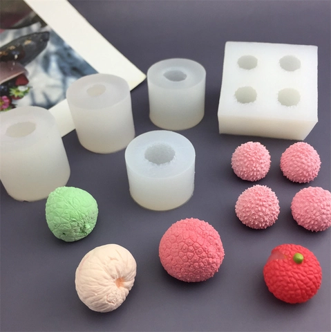Molde De Silicona Realista Con Forma De Lichi 3D Para Mousse De Pasteles Velas De Aromaterapia Jabón Hecho A Mano Artesanía