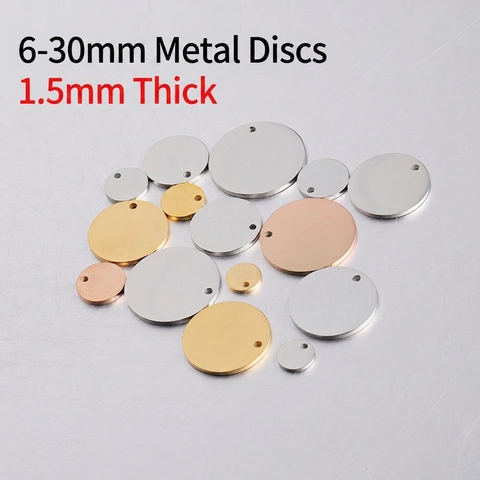 Round Blank Pendants 304 Stainless Steel Mirror Polished Jewelry Making Accessories Circle Charms For DIY Crafts