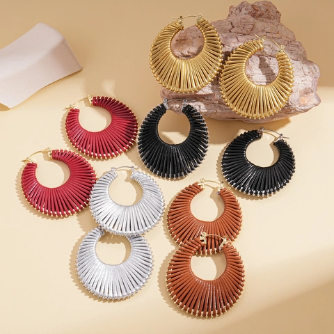 Böhmische Creolen Legierung Seil Gewebt Geometrisch Rund Ethnisch Minimalistisch Schmuck Für Frauen