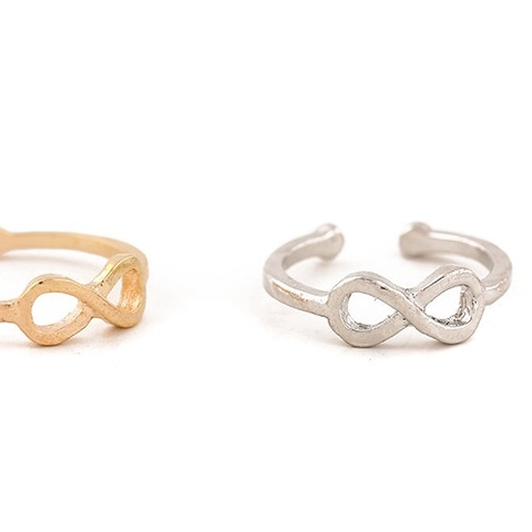 Infinity Shape Toe Ring For Women Minimalist Alloy Smooth Surface Adjustable Finger Ring Vintage Style Jewelry