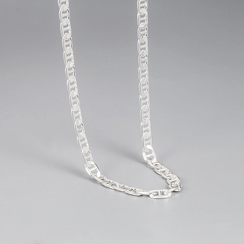 Argent Sterling 925 Maille Marine Nez de Cochon Collier Hip Hop Punk Style Chaîne de Clavicule Pour Femme Bijoux Argent