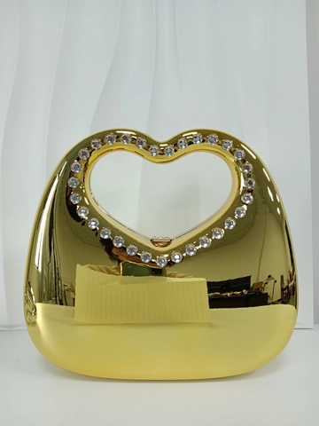 Pochette Da Sera A Forma Di Cuore In Acrilico Resina Trama Marmo Manico Con Strass Borsa A Tracolla