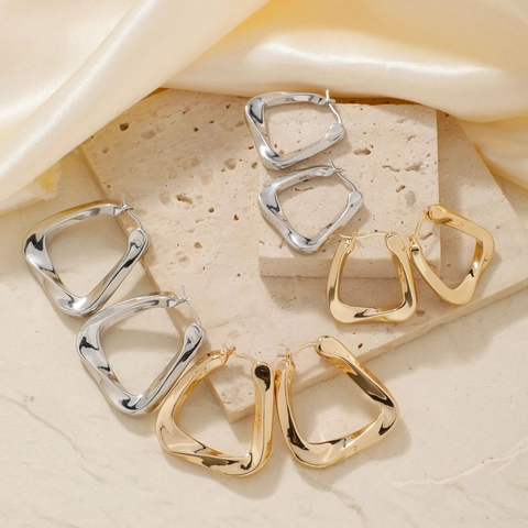 U-Vorm Oorbellen Onregelmatige Geometrische Koperen Creolen Frans Minimalistisch High-end Mode Sieraden Voor Vrouwen