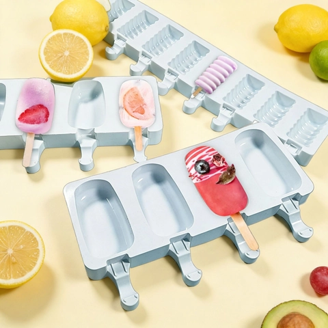 Stampi Per Ghiaccioli In Silicone Alimentare Riutilizzabile Fai Da Te Gelatiera Forma Cuore Ovale Zampa Di Orso