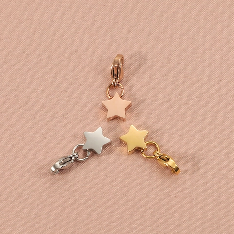 Star Charm Stainless Steel Pendant With Lobster Clasp For DIY Jewelry Making Minimalist Pentagram For Necklace Bracelet