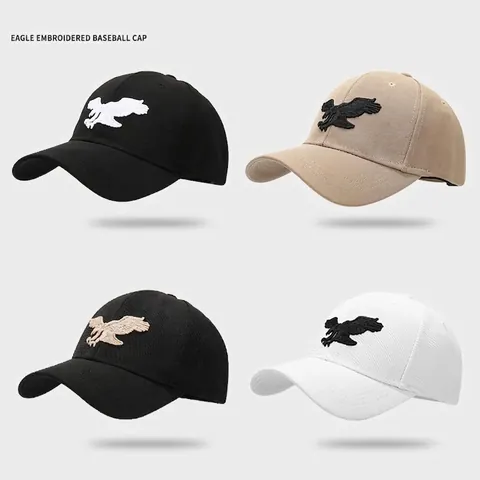 Casquette De Baseball Brodée Aigle Polyester Coton Respirant Protection Solaire Extérieur Casual Street Fashion Réglable Hommes Femmes