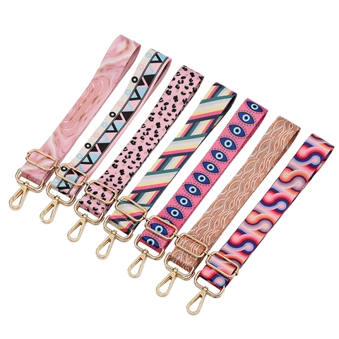 Wide Shoulder Bag Strap Polyester Adjustable Crossbody Replacement Belt Bohemian Geometric Floral Leopard Print Fashion Accessory