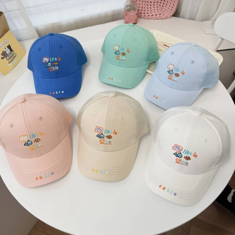 Cute Kids Mesh Baseball Cap Breathable Cotton Polyester Embroidery Sun Hat Outdoor Beach Adjustable Baseball Cap For Children