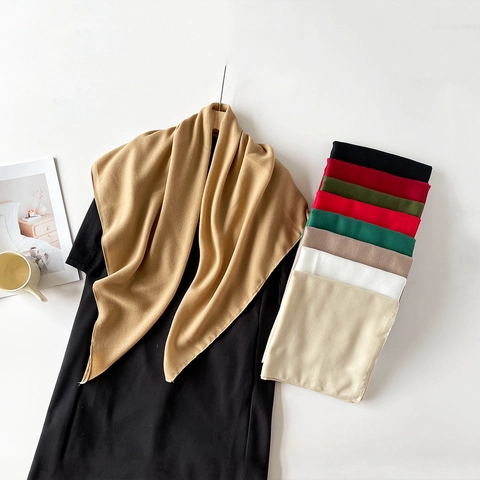 Solid Color Cotton Linen Square Scarf Breathable Lightweight Sun Protection Summer Shawl Wrap For Women Versatile Elegant Accessory