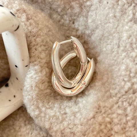 Orecchini Geometrici Curvi A Forma Di U In Argento Sterling 925 Gioielli Lucidati Moderni Minimalisti Per Donne