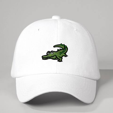 Baseball Cap Polyester Cartoon Crocodile Embroidery Adjustable Sun Protection Outdoor Casual Hat