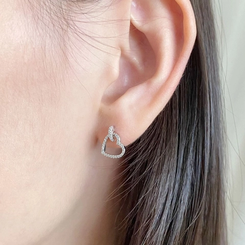 Hollow Heart Dangle Earrings 925 Sterling Silver With Pave Zircon Delicate Romantic Earring For Women