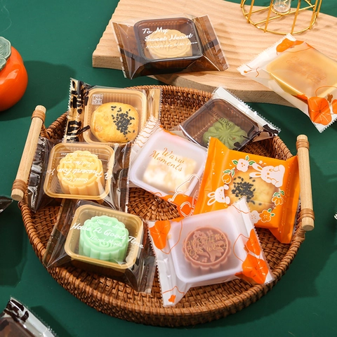 Mooncake Packaging Bags Heat Seal Food Plastic Bags For Egg Yolk Pastry Cookies Moon Festival Gift Packing Style