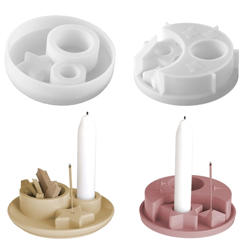 Star Moon Shape Silicone Mold For DIY Candle Holder Incense Stick Burner Resin Casting Home Decor Handmade Craft