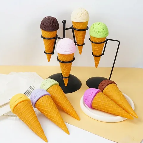 Modello Di Cono Gelato Di Simulazione Realistica PVC Cibo Finto Oggetti Di Scena Fotografici Decorazione Per Negozio Di Dolci Giocattolo