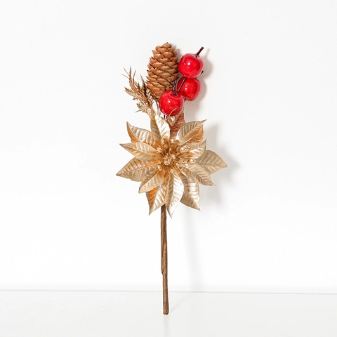 Artificial Christmas Red Berry Branches With Pine Cones Foam Simulation Berries DIY Floral Arrangement Home Decor