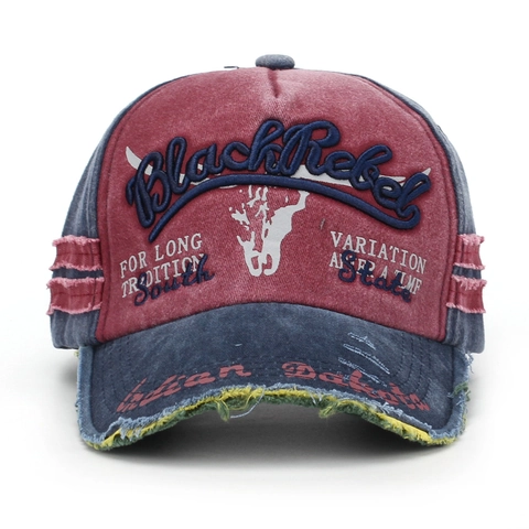 Casquette De Baseball En Coton Lavé Rétro Avec Bord Effiloché Usé Et Broderie De Lettres Chapeau Style Urbain Réglable Unisexe