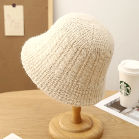 Gebreide Vissershoed Herfst Winter Warm Kabelpatroon Polyester Voor Dames Heren Casual Zacht Dik Winddicht Hoofdbedekking