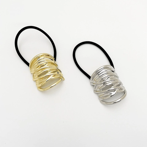 Minimalistische Legierung Metall Hohl Haar Gummis Elastische Pferdeschwanz Halter Für Frauen Japanischen Stil Haar Seil