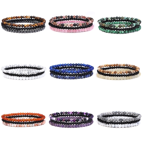 Natuurlijke Amethist Agaat Steen Ronde Kraal Elastische Armbanden Rekbare Edelsteen Mode Handsieraden Voor Vrouwen