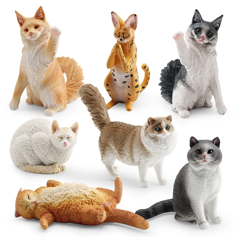 Figurine Di Gatti Realistiche Modelli Di Animali In Miniatura In Plastica Diverse Razze Decorazione Da Scrivania Bambini