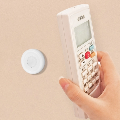 Supporto Magnetico Rotondo Da Parete Adesivo Fissatore Per Ciabatta Gancio Porta Telecomando Rack Per Router Plastica Bianca