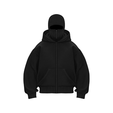 Herren Mode Sturmhaube Kapuze Reißverschluss Sweatshirt Lässige Langarm Oversize Einfarbig Y2K Streetwear Hoodie Jacke