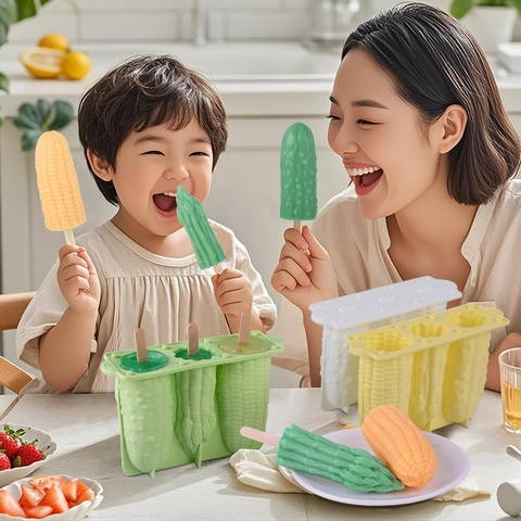 Silicone Ice Cream Mold Vegetable Shape Corn Asparagus Cucumber Food Grade DIY Homemade Popsicle Maker Easy Release