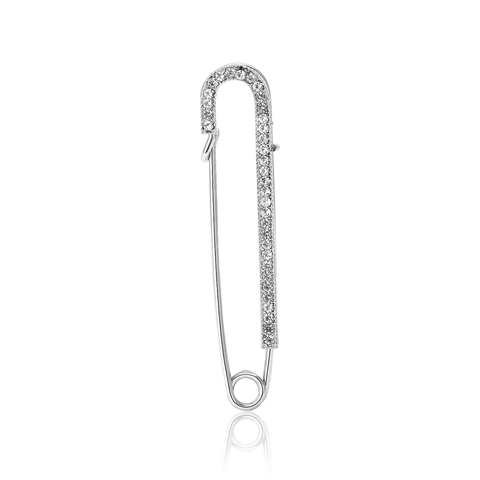 Spilla a Balia in Lega con Strass Minimalista per Donna Moda a Forma di Graffetta Gioielli per Abito Cappotto Regalo