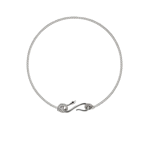Snake Pendant Necklace Copper With Micro Pave Zircon Rhinestone Minimalist Luxury Clavicle Chain For Women