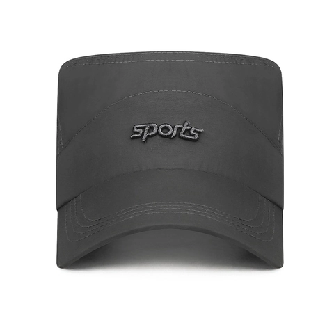 Men Cadet Cap Quick Dry Flat Top Hat Sun Protection Adjustable Outdoor Sport Hat With Sports Embroidery