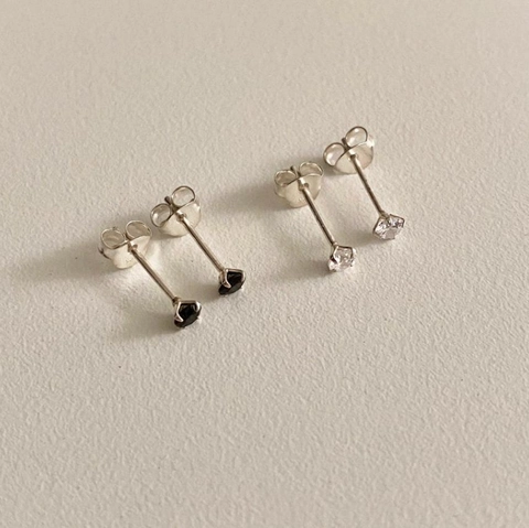 925 Sterling Silver Stud Earrings With Round Cubic Zirconia 4-Prong Setting Minimalist Jewelry For Women