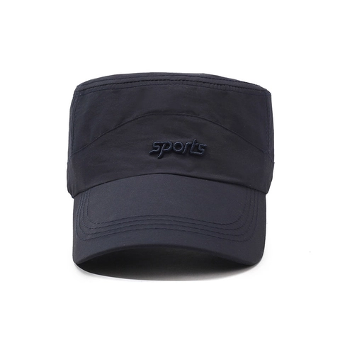 Cadet Cap Men Women Polyester Quick Dry Breathable Sun Protection Flat Top Hat Sporty Casual Adjustable Outdoor