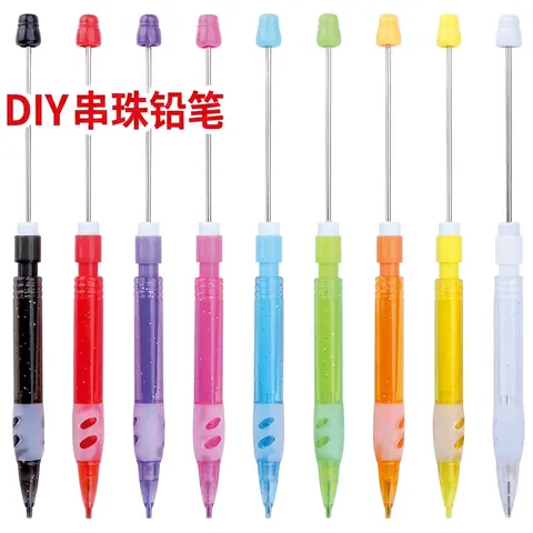 Beaded DIY Druckbleistift Glitzer Kunststoffgehäuse Ergonomischer Griff Metallstab Schreibwaren Schreiben Zeichnen Schule