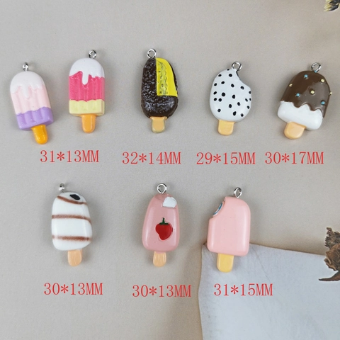 Miniatura Di Ghiacciolo Gelato Charms In Resina 3D Simulato Ciondolo Per Creazione Gioielli Fai Da Te Orecchini Collana Portachiavi