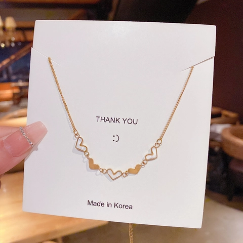 Hart Hanger Ketting Titanium Roestvrij Staal Met Parelmoer Inleg Sierlijke Koreaanse Stijl Minimalistische Sieraden Voor Dames