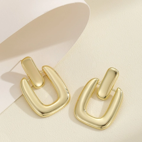 Orecchini Geometrici In Oro Vintage Gioielli Di Lusso Minimalisti In Rame Con Perno In Argento Sterling 925 Per Donna