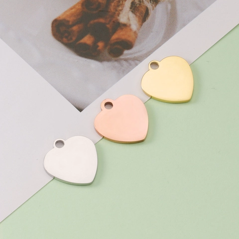 Colgante En Forma De Corazón Pulido Espejo Acero Inoxidable 304 Accesorio Para Hacer Joyas DIY Dije Suave Para Collar