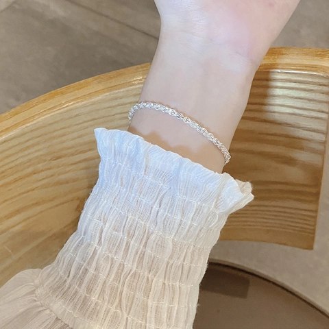 Bracciale Coda Di Fenice In Argento Sterling 925 Catena In Corda Intrecciata Regolabile Lucidatura Ad Alta Finitura Gioielli Minimalisti Donna